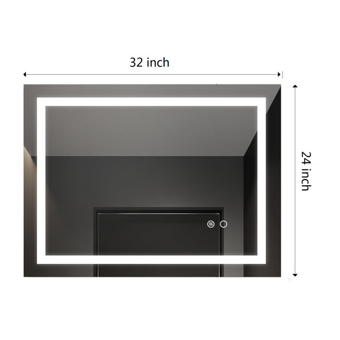 Wrought Studio Led Lighted Bathroom Wall Mounted Mirror & Reviews Wayfair